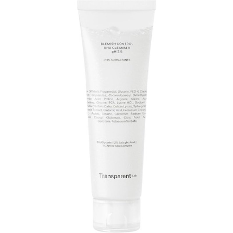 Transparent Lab Blemish Control BHA Cleanser pH 3.5 for Aging Skin