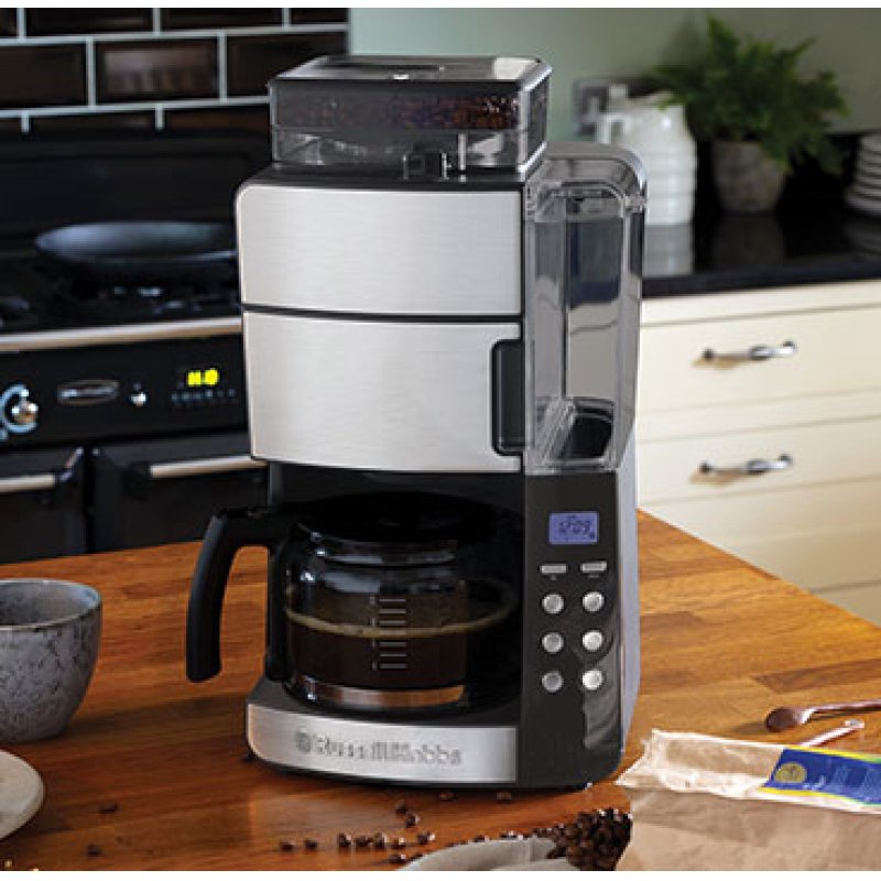 Russell Hobbs Grind and Brew Glass Carafe Entièrement automatique Machine à café filtre 1,25 L