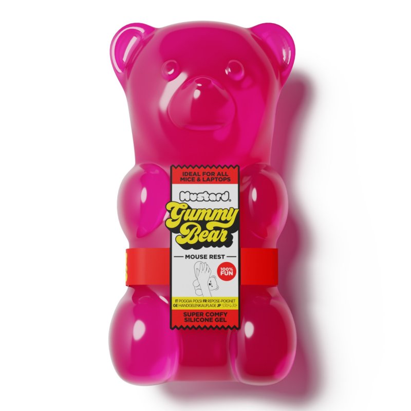 Mustard - Gummy Bear Mouse Rest - Pink - 10cm x 8cm x 3cm