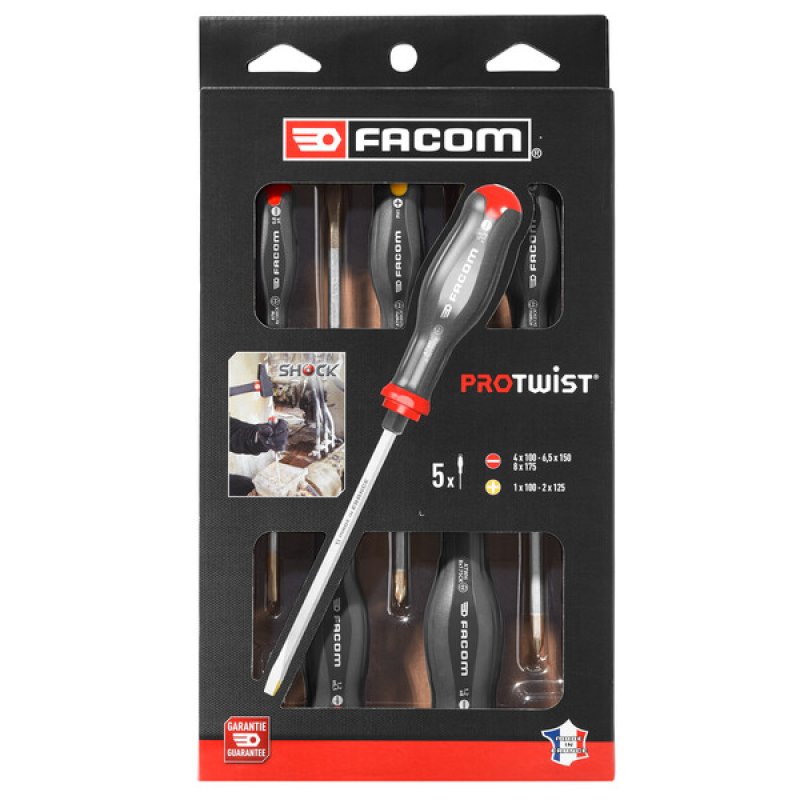 FACOM ATWCK.J5PB PRO-TWIST Screwdriver Set 5PCE HAMMER THRU