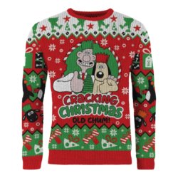Wallace & Gromit Christmas Sweater Cracking Christmas Old Chum! Size L