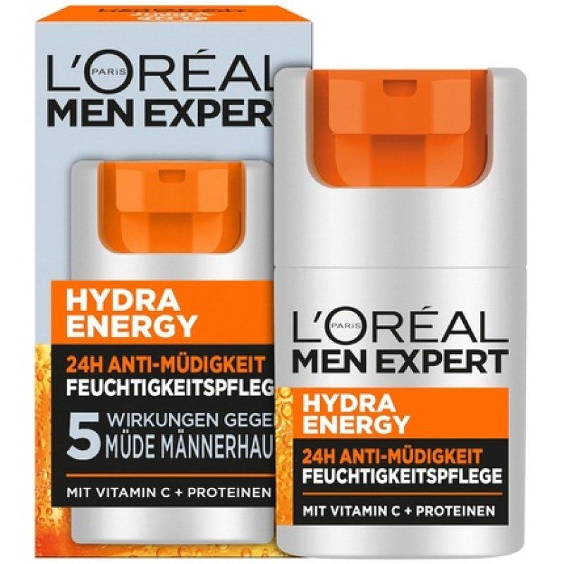 L'Oréal Men Expert Face Care for Tired Skin for Men, Revitalizing Moisturizer 24H Anti-Fatigue with Vitamin C and