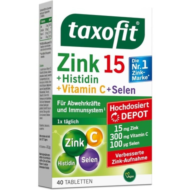 Taxofit Zinc 15 Histidine Vitamin C Selenium 40 Tablets