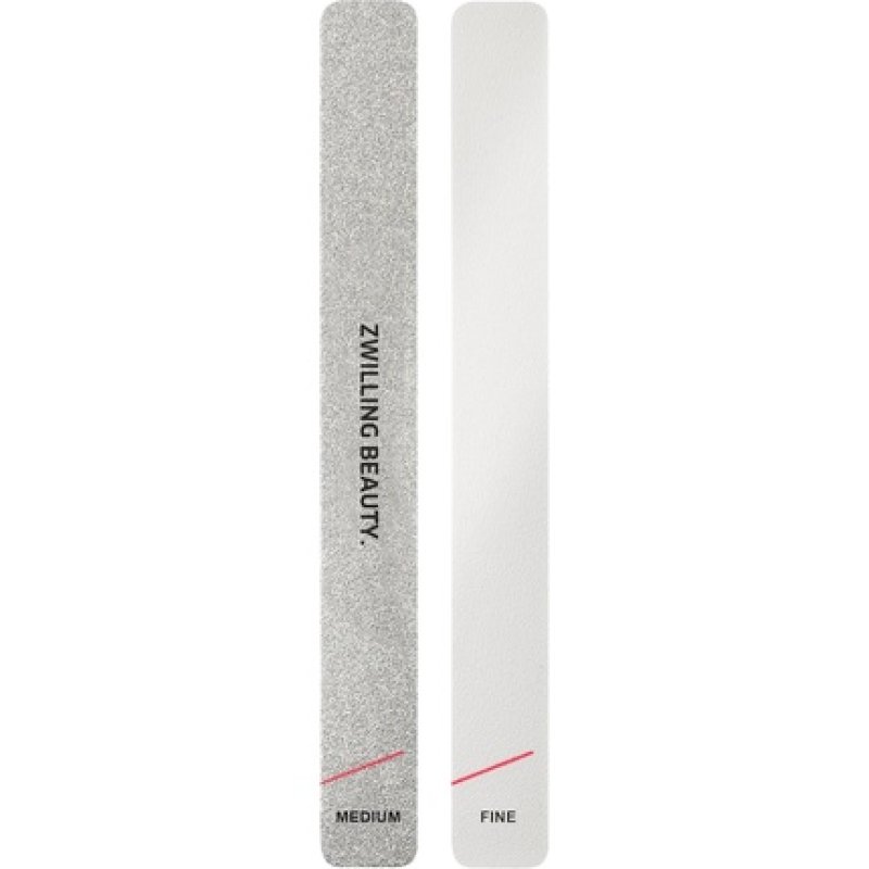 ZWILLING Professional Sandleaf Files White Medium & Fine Grit Nail File Ideal for Sensitive Nails Sandpaper Silver