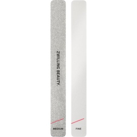 ZWILLING Professional Sandleaf Files White Medium & Fine Grit Nail File Ideal for Sensitive Nails Sandpaper Silver