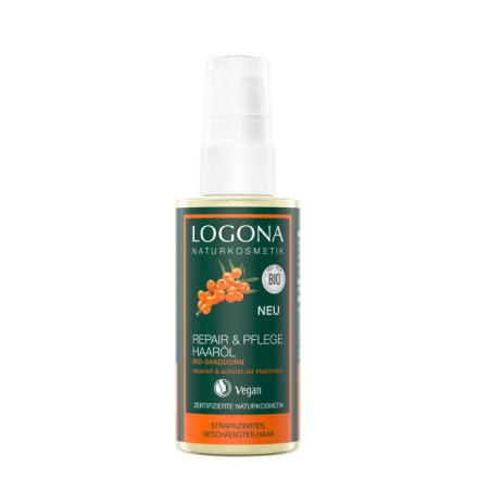 LOGONA Naturkosmetik & Care Hair Oil Organic Sea Buckthorn Intensive Care for Dry Damaged Hair 75ml