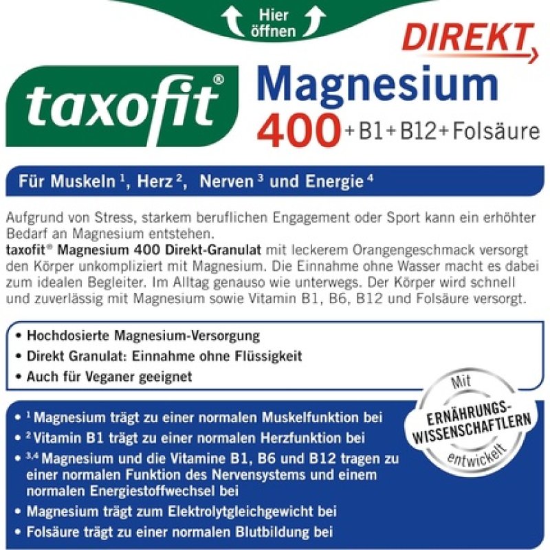 Taxofit Magnesium 400 Direct Granules