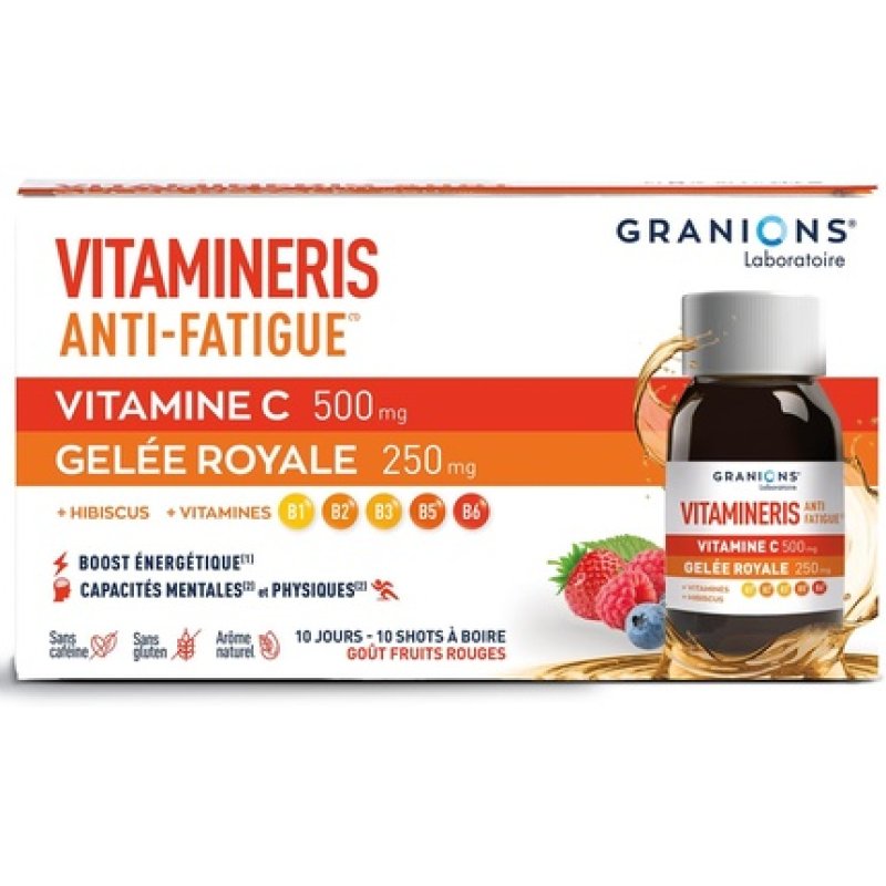 Granions Vitamineris Anti-Fatigue Shot Vitamin C Royal Gel Hibiscus