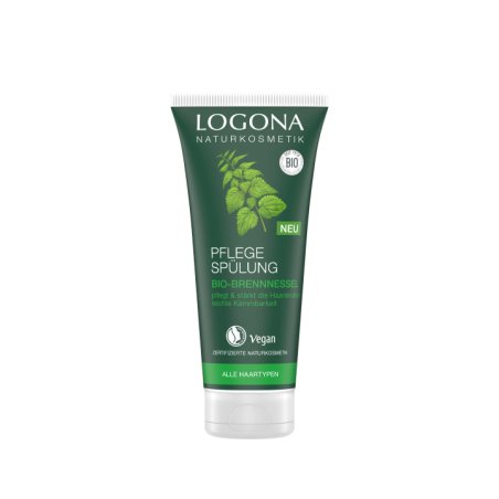 LOGONA Naturkosmetik Care Conditioner Organic Nettle 200ml - Vegan & Silicone - Intensive Care for Soft Hair