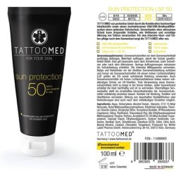 TattooMed Sun Protection FPS50 Sun Cream for Protecting Sensitive Tattoos 100ml