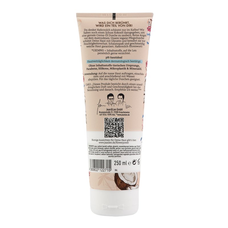 Jean & Len Rich Cream-Oil Shower Oat Milk & Coconut Oil Moisturizing Shower Gel 250ml