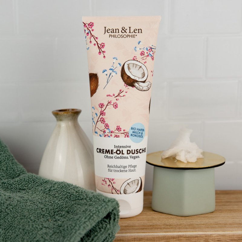 Jean & Len Rich Cream-Oil Shower Oat Milk & Coconut Oil Moisturizing Shower Gel 250ml