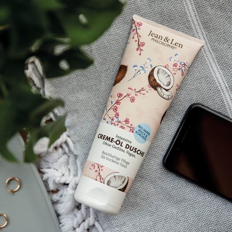 Jean & Len Rich Cream-Oil Shower Oat Milk & Coconut Oil Moisturizing Shower Gel 250ml