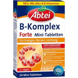 Abtei Vitamin B Complex Forte High Dose for Energy, Nerves, Performance - Tablet 50 Mini-Dragees