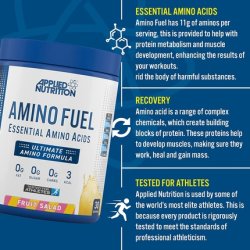 Applied Nutrition Amino Fuel EAA Essential Amino Acids Powder Muscle Fuel & Recovery Candy Ice Blast 390g - 30 Servings