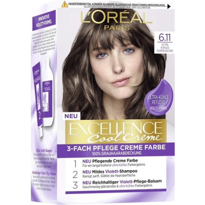 L'Oréal Paris Permanent Hair Colour with Ultra Cool Colour 6.11 Ultra Ash Dark Blonde 1 Count