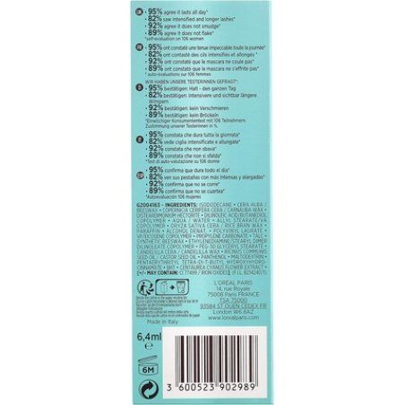 L'Oréal Paris Lash Paradise Waterproof Mascara for Intense Volume and Spectacular Length Black 1 count