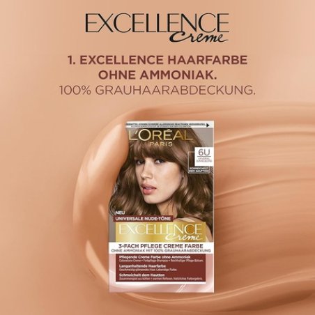 L'Oréal Paris Permanent Hair Color for Every Skin Tone, Ammonia-Free Coloration, Universal Nude Tones with Full Gray