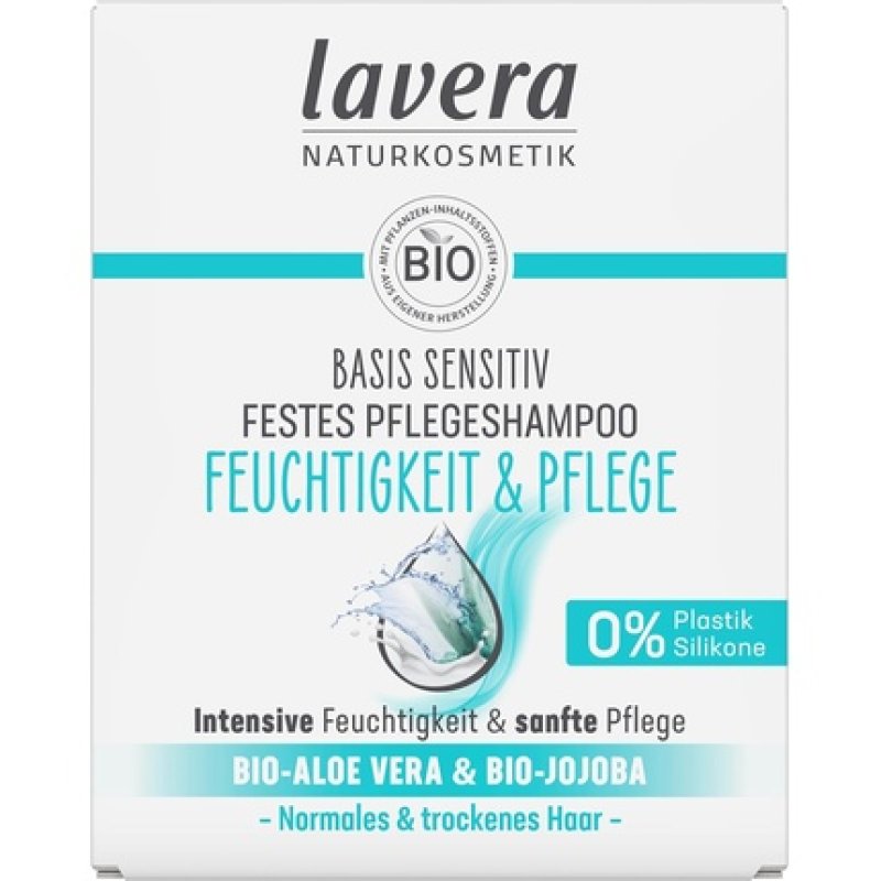 lavera Solid Care Shampoo Basis Sensitive Moisture & Care - Silicone-Free - Long-lasting Freshness & Balanced Scalp -