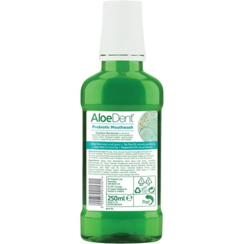 Aloedent Probiotic Mouthwash Fluoride Free Alcohol Free SLS Free Natural