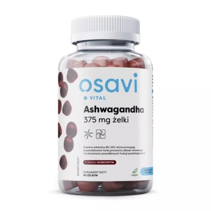Osavivital Ashwagandha 375mg With Vitamin B6 And B12 Cherry 90 Gummies