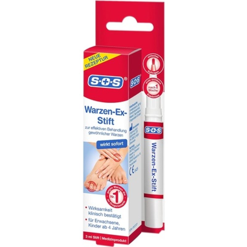 SOS Wart Removal Pen for Common Warts - Effective from First Application 3ml Solution