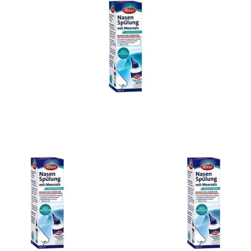 Abtei Nasal Rinse with Sea Salt Isotonic Nasal Spray with Seawater for Cold, Allergy, and Daily Nasal Hygiene 100ml