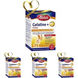 Abtei Gelatine Powder Plus Vitamin C for Muscles and Bones 400g - Pack of 4