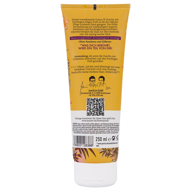 Jean & Len Pampering Cream Shower Oil with Argan Oil and Fig