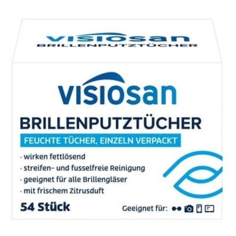 Edeka Visiosan Moist Wipes For Cleaning Glasses - 54 Pieces