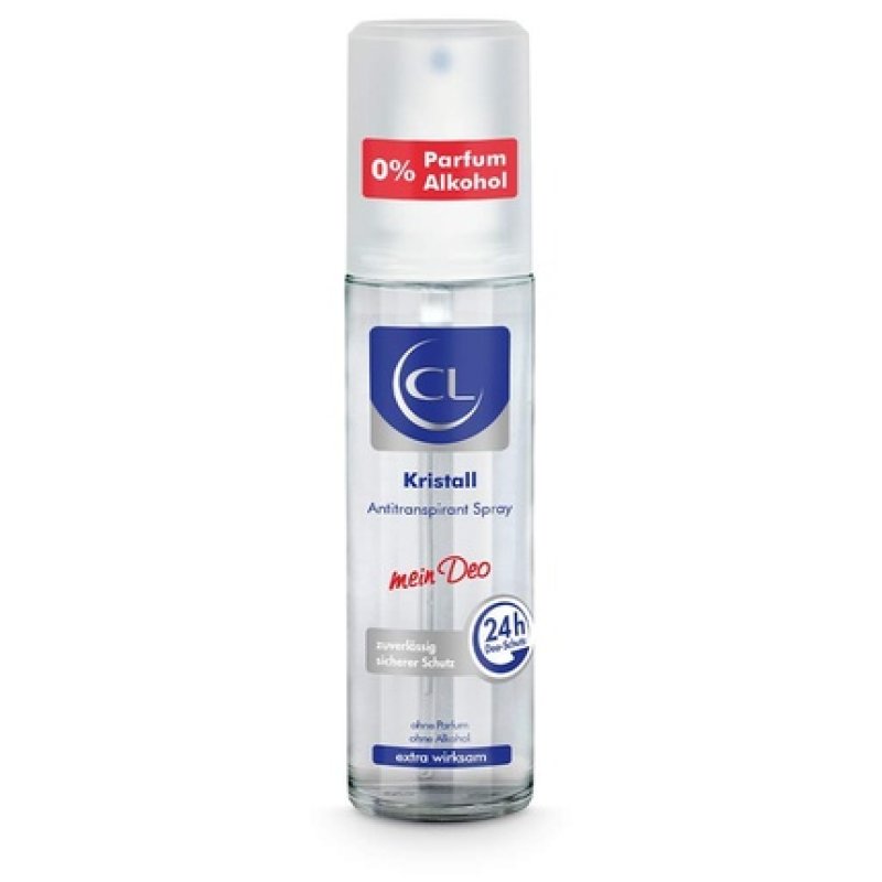 CL Crystal Antiperspirant for Strong Sweating 75ml Anti Perspirant Spray Provides 24 Hour Protection for Sensitive Skin