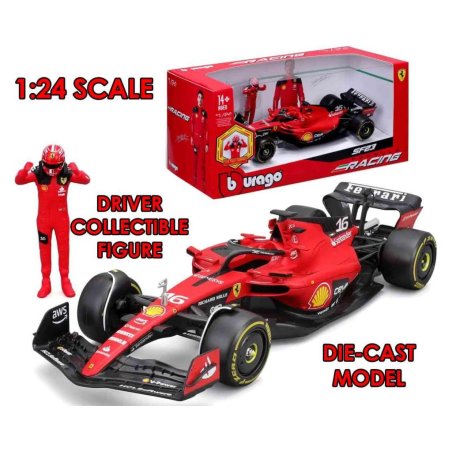 BBURAGO Ferrari Sf-23 16 Charles Leclerc F1 2023 Sports car model Preassembled 1:24