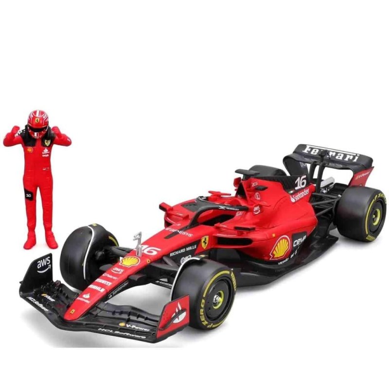 BBURAGO Ferrari Sf-23 16 Charles Leclerc F1 2023 Sports car model Preassembled 1:24