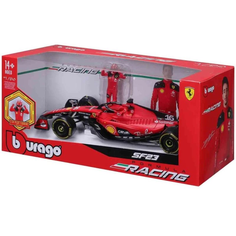 BBURAGO Ferrari Sf-23 16 Charles Leclerc F1 2023 Sports car model Preassembled 1:24