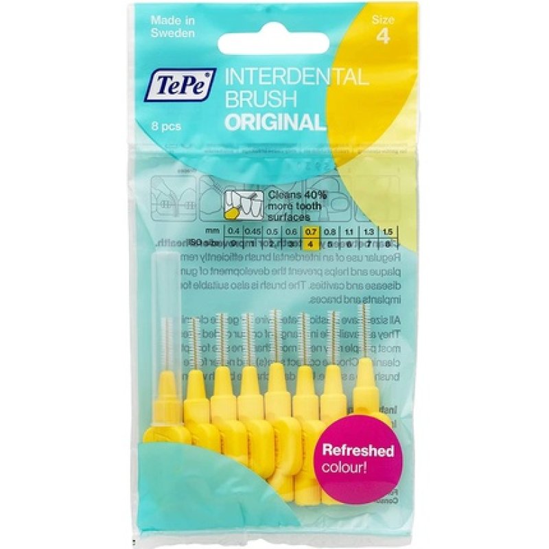 Tepe Interdental Brushes Fine Yellow 0.7mm