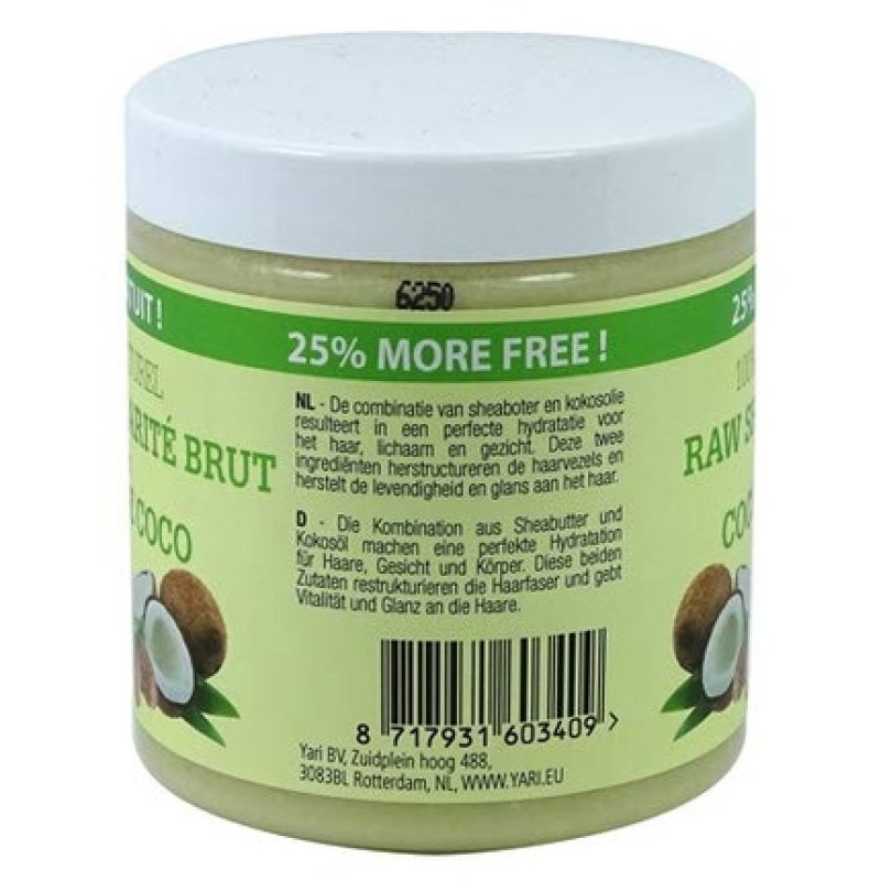 Yari 100% Raw Natural Shea Butter & Coconut Oil 250ml