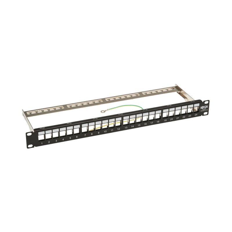 24-PORT BLANK 1U RACK PATCH PANEL