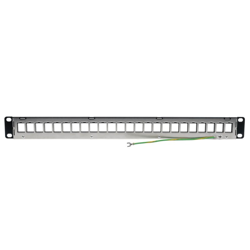 Tripp Lite N062-024-KJ-SH 24-Port 1U Rack-Mount Shielded Blank Keystone/Multimedia Patch Panel, RJ45 Ethernet, USB,