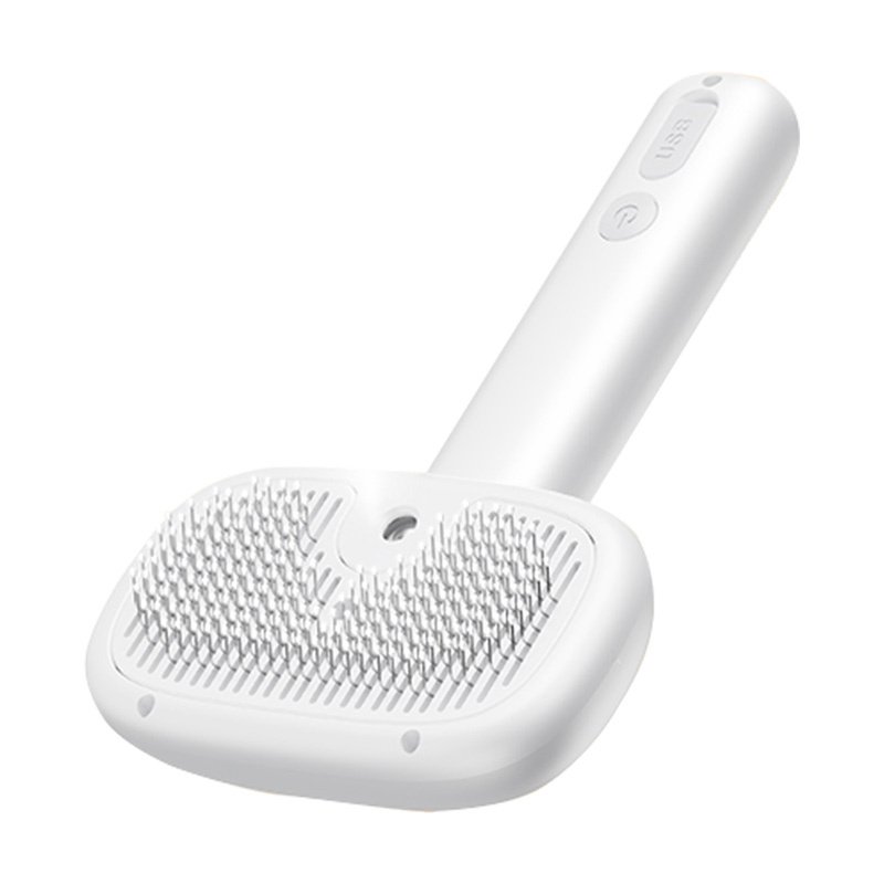 Rojeco hair grooming brush with steam function (white)