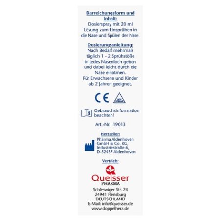 Doppelherz Sensitive Sea Water Nasal Spray for Cleaning, Moisturizing, and Caring for Dry Nasal Mucosa 20ml