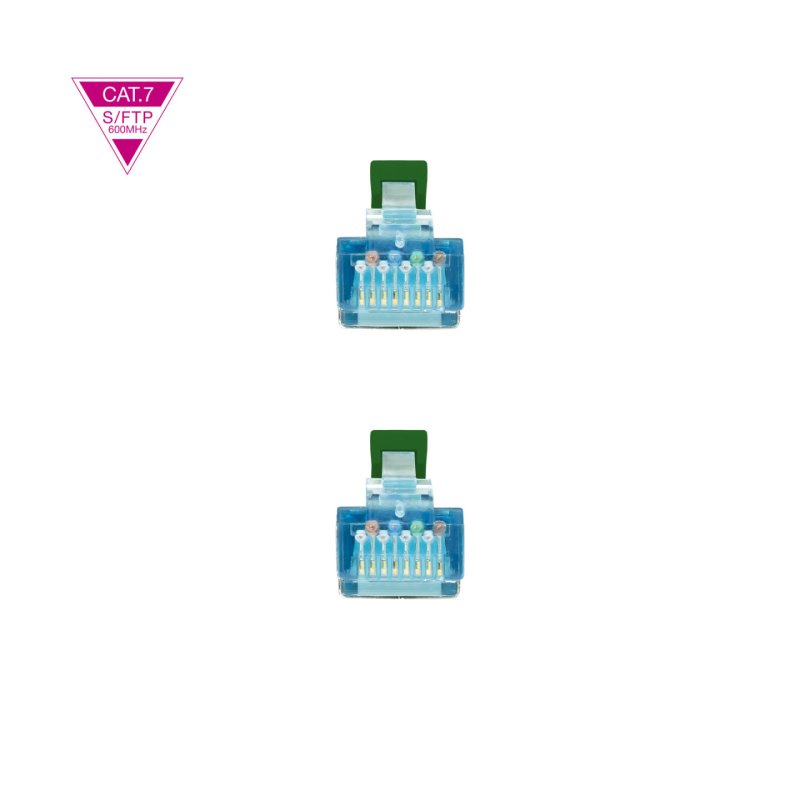 Câble/Cordon réseau RJ45 Nanocable Catégorie 7 S-FTP (S/FTP) Droit 2m (Vert)
