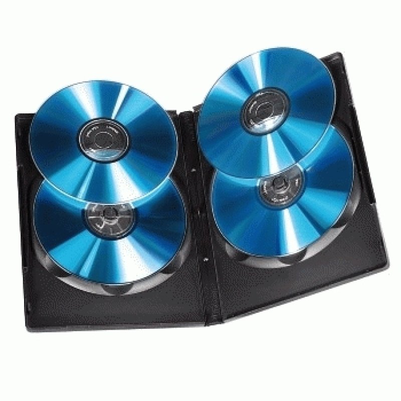 Hama Quad Box DVD/Blu-Ray Jewel Cases, 4 Discs per case, 5 pack, Black