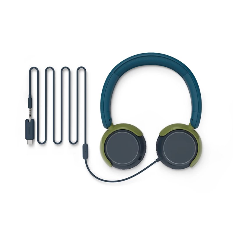 Philips 2000 series TAK2000CT/00 headphones/headset Wired Head-band Calls/Music USB Type-C Blue, Green, Grey