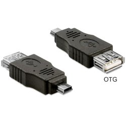 DeLOCK 65399 changeur de genre de câble mini USB A USB A Noir