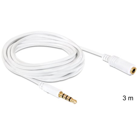 DeLOCK 3.5mm 3m audio cable 6.35mm White