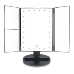 Rio MMFD miroir de maquillage Autonome Rond Noir, Argent