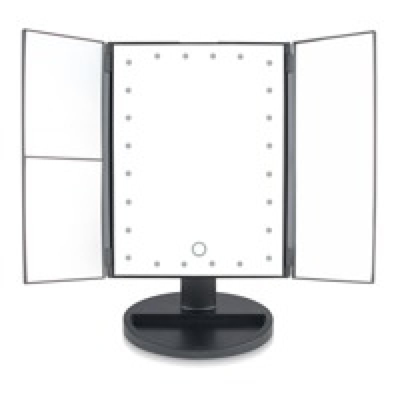 Makeup Mirror with 24 LEDs Dimmable 3-Way Optics 2x and 3x Magnification
