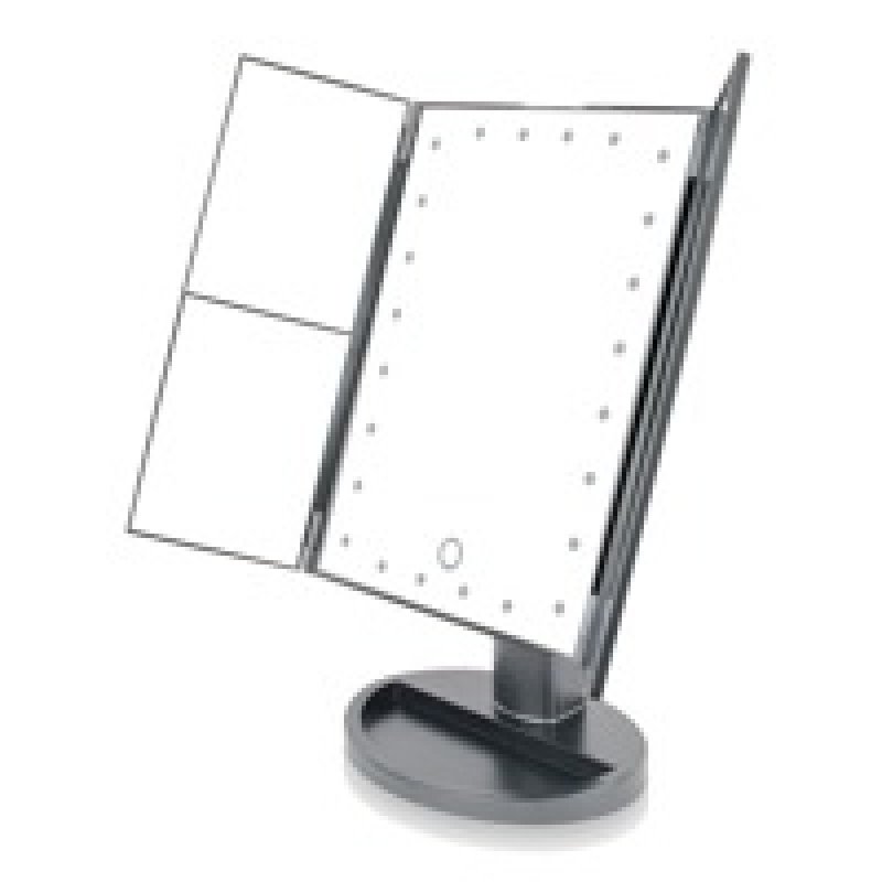 Makeup Mirror with 24 LEDs Dimmable 3-Way Optics 2x and 3x Magnification