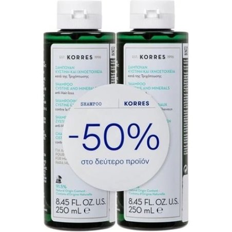 Korres Anti-Hair Loss Shampoo With Cysteine & Trace Elements - 2x250ml