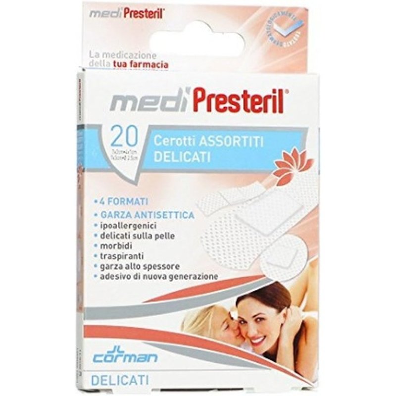 Corman Medipresteril Delicate Assorted Plasters 4 Sizes